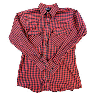 Vintage DeeCee Rangers Plaid Pearl Snap Shirt Mens M Western 70s USA